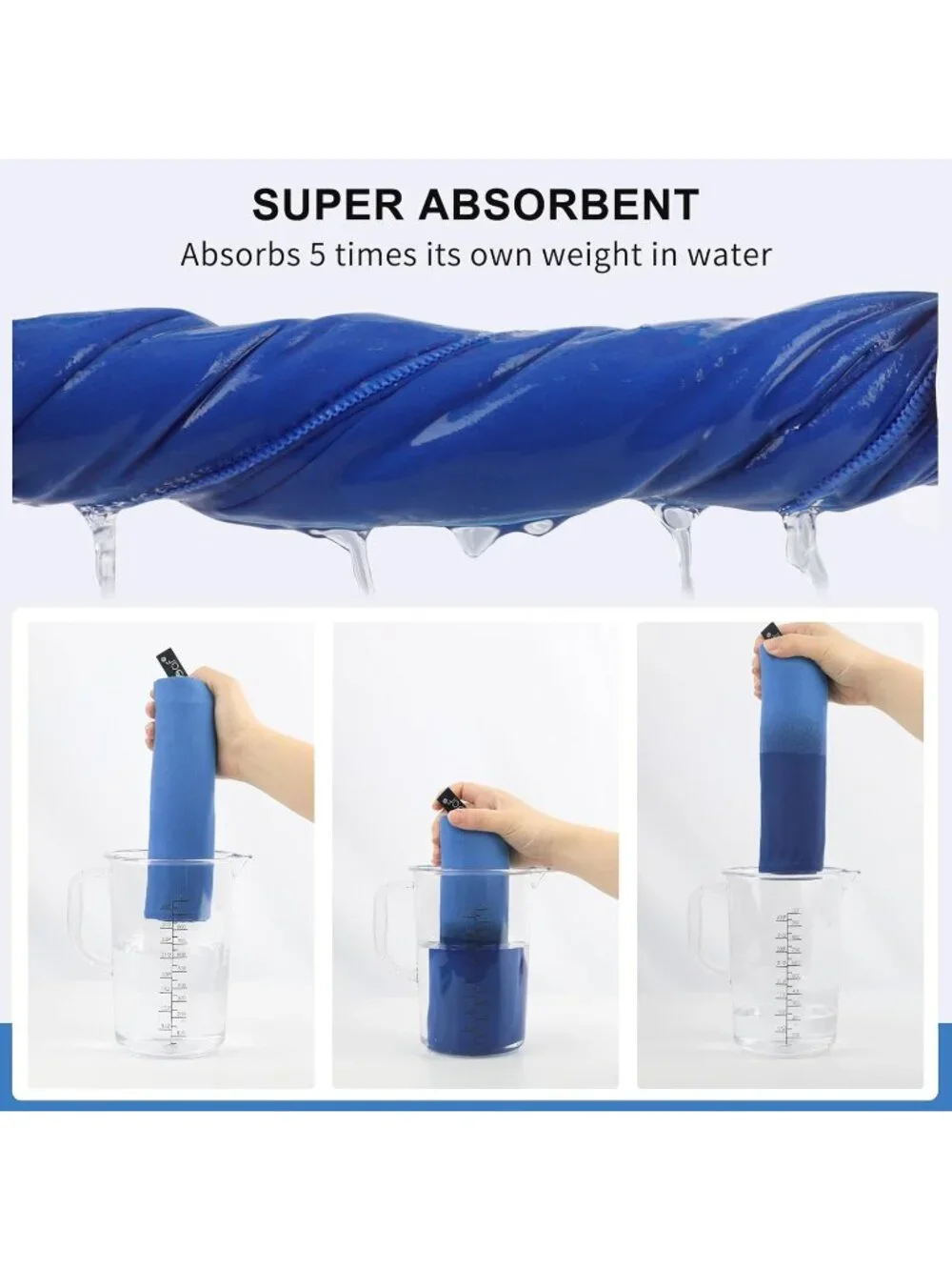 2-Pack Microfiber Travel Towel Set, 2 Piece, Quick Dry Camping Towel Blue XL & S